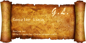 Geszler Luca névjegykártya